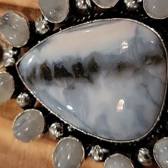 AMAZING Owyhee Opal & Rainbow Moonstone Pendant - Picture 5 of 7